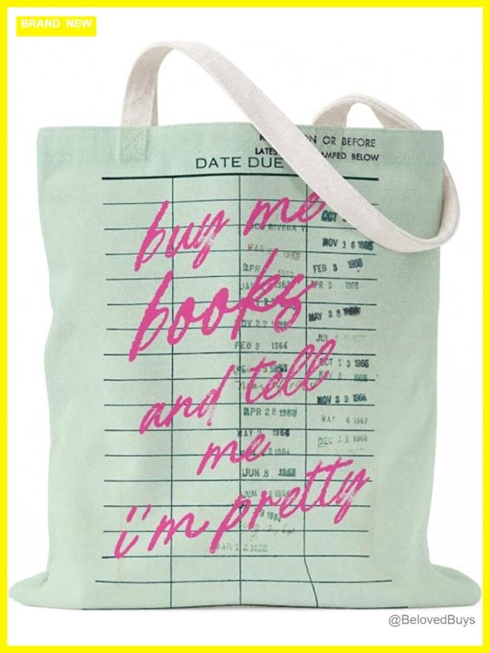 Vintage Book Lover Tote Bag, Reusable Canvas Grocery Shopping Bag